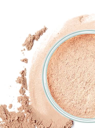 Loses Puder mit Textur Swatch