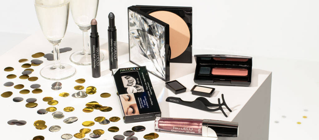 Übersicht der Highlight Produkte der verwendeten Produkte des Schminktipp "Silvester Make-up"