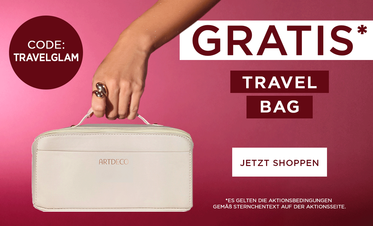 Sichere Dir die Multi Travel Bag ab einem Mindestbestellwert von 49€ mit dem Code TRAVELGLAM zu Deiner Bestellung GRATIS* dazu