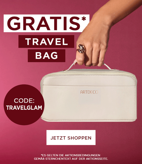 Sichere Dir die Multi Travel Bag ab einem Mindestbestellwert von 49€ mit dem Code TRAVELGLAM zu Deiner Bestellung GRATIS* dazu